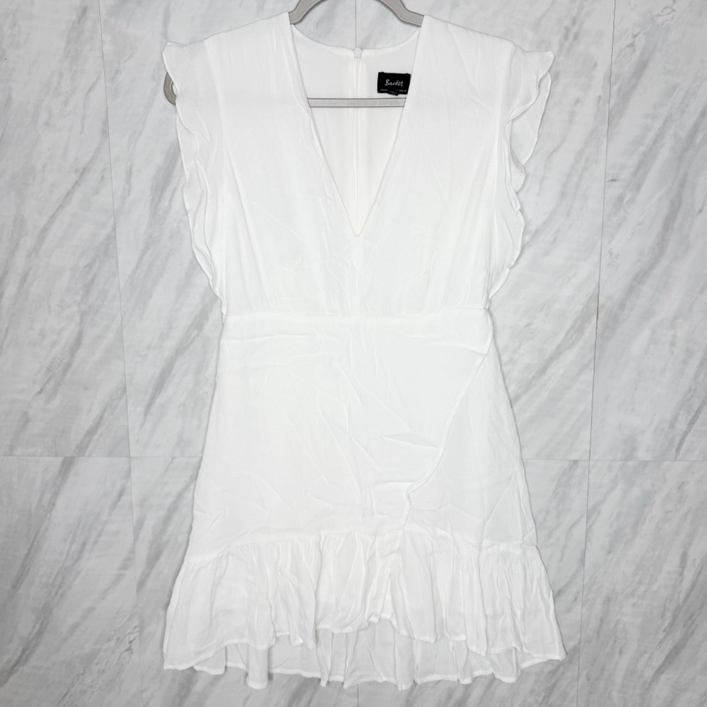 Bardot White Ruffled Tiered Mini Dress